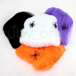 Elástica Telaraña Telaraña con la araña para la barra de la casa encantada Dispuesta Suministros partido de la decoración de la decoración de Halloween Elástica Telaraña Telaraña con la araña para la barra de la casa encantada Dispuesta Suministros partido de la decoración de la decoración de Halloween