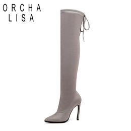 Botas Botas De Talla Grande Mujer Otoño Tubo Largo Tacón Gru Botas Botas De Talla Grande Mujer Otoño Tubo Largo Tacón Gru