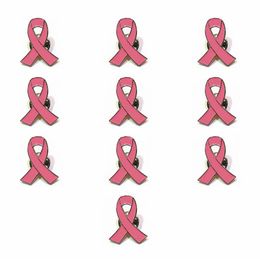 Metall Brustkrebs Pink Ribbon Charity Brosche Pin Brustkrebs Bewusstsein