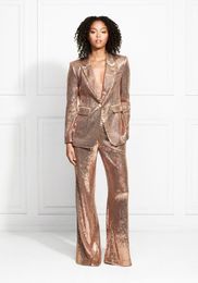 rose gold pant suits