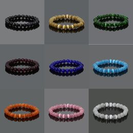 Cats Eye Glass Ball Multi-Color Dangle Charm for European Bead Slide Bracelets Fashion Jewelry for Women Man 