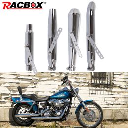 De escape de la motocicleta Sistema Universal De escape de la motocicleta retro pipa del silenciador con silenciador for Harley Cafe Racer Bobber Chopper personalizada De escape de la motocicleta comp