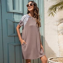 Vestido Midi de algodón sin mangas para mujer prenda informal holgada con cuello redondo y costura Vestido Midi de algodón sin mangas para mujer prenda informal holgada con cuello redondo y costura