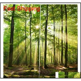 Bosque de bambú imprimirá interrupción cortinas para dormitorio ventana cortinas w3x3 