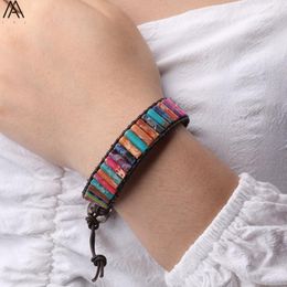 Pulsera De Cuentas Envueltas En Cuero De Piedra Natural A 7 Pulsera De Cuentas Envueltas En Cuero De Piedra Natural A 7