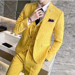 yellow check coat pant
