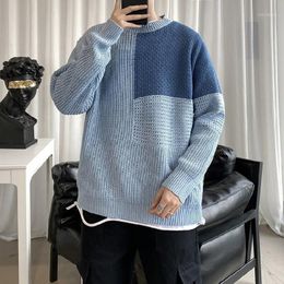 Suéter De Punto Casual De Patchwork Para Hombre Invierno Cál Suéter De Punto Casual De Patchwork Para Hombre Invierno Cál