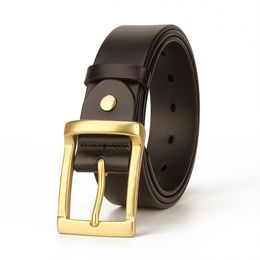 LUCIANO Brass Buckle Italy Cowhide Black Brown Genuine Leather Dress Belt for Men LUCIANO Brass Buckle Italy Cowhide Black Brown Genuine Leather Dress Belt for Men