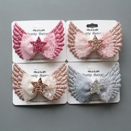 8 Pieces Included Princess Sparkly Hair Clips Cute Bows 3in Wide