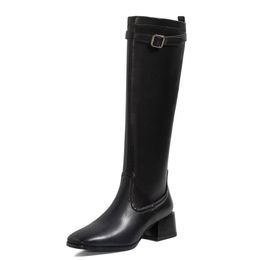 botte longue noir homme