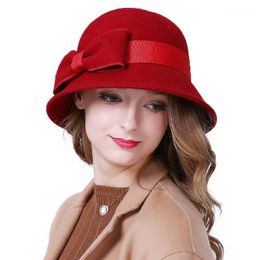 For womens hats New European American Style Punk Female Fedoras Bucket Wool Felt Cap B Women Hats Autumn Winter Fedora Hat 