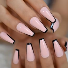 Wholesale Black French Tip Nails Buy Cheap In Bulk From China Suppliers With Coupon Dhgate Com