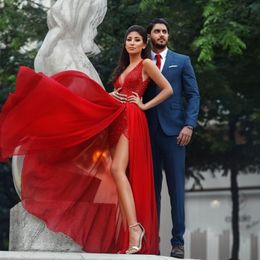 red engagement dress