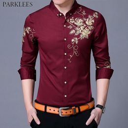 camisa de vestir color vino para hombres