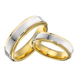 Cepillo Anillo De Pareja De Acero Inoxidable Rey De Oro Boda Cepillo Anillo De Pareja De Acero Inoxidable Rey De Oro Boda