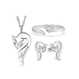 Joyería-Jewelry-Navidad - Fox pendientes de plata esterlina Dijes
