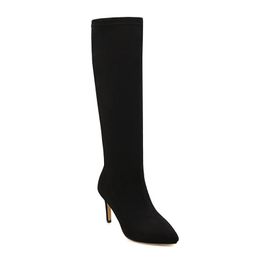 Durante mucho tiempo muslo plataforma botas de gamuza calcetas negro #hgp006