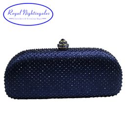 navy evening bag with strap