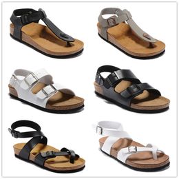 Women sandals genuine leather flat summer sandals women 2021 new hook Loop summer beach shoes 