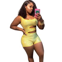 Fieer Womens 2 Pieces Skinny Color Splice Cut Out Playsuit Shorts Rompers Fieer Womens 2 Pieces Skinny Color Splice Cut Out Playsuit Shorts Rompers