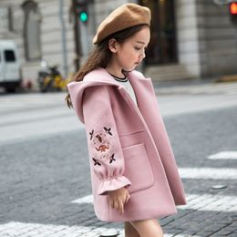 MOKAYA Girls Woolen Coat Winter Dress-Coats Warm Jacket 