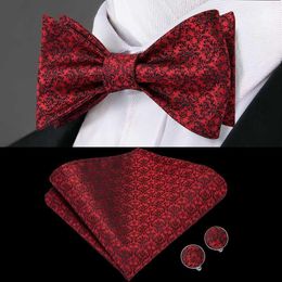 Luxury Bowties Plaid Floral Paisley Self Tied Bow Tie Men's Silk Woven Butterfly 