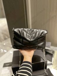 puffer small bolsa in quilted vintage denim and suede