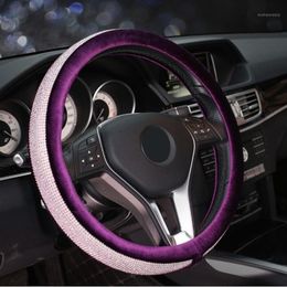 Volante Cubierta Felpa para Coche,Cubierta del Volante De Felpa Invierno Fundas Volante Peluche Juego De Volante De Felpa Fundas para Volante De Coche 36-39Cm