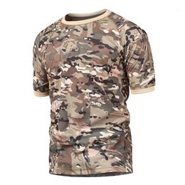 Los hombres de camuflaje camiseta de secado rápido transpirable de combate del ejército T camisa de manga corta de verano de caza CS senderismo militar camisa Casual ropa Los hombres de camuflaje camiseta de secado rápido transpirable de combate del ejército T camisa de manga corta de verano de caza CS senderismo militar camisa Casual ropa