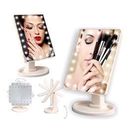 1Pc maquillaje Led espejo maquillaje cosméticos dama plegable portátil compacto espejo de bolsillo 