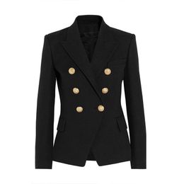 gold button blazer womens