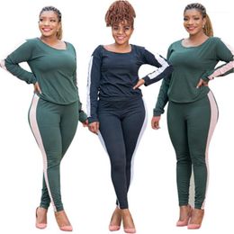 2pcs de manga larga de manga larga del cuello redondo e invierno traje casual suelto 2pcs de manga larga de manga larga del cuello redondo e invierno traje casual suelto