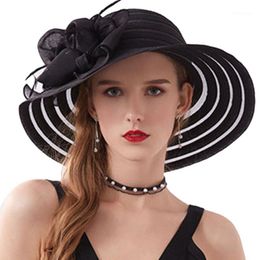 HomArt Womens Wide Brim Summer Beach Sun Hat Wedding Hat 