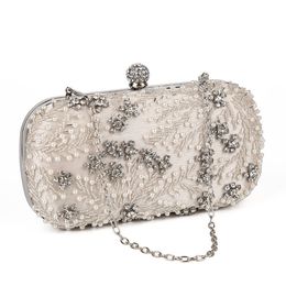 HKDUC Evening Bags Sequins Pearl Diamond Beaded Womens Purse Wedding Wallet Tote Clutch Shoulder Bags with Two Chain HKDUC Evening Bags Sequins Pearl Diamond Beaded Womens Purse Wedding Wallet Tote Clutch Shoulder Bags with Two Chain