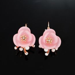Elegant White/Pink Rose Flower Imitation Pearl Double Sided Stud Earrings For Women Elegant White/Pink Rose Flower Imitation Pearl Double Sided Stud Earrings For Women
