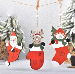 Decoraciones navideñas Hollow Madera Colgante Closet Árbol de Navidad Colgante 
