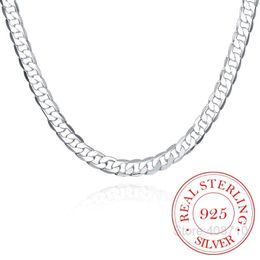 Men Curb Chain 925 Sterling Silver Plated Necklace 16-24" 4MM 6MM 8MM Women Gift Men Curb Chain 925 Sterling Silver Plated Necklace 16-24" 4MM 6MM 8MM Women Gift