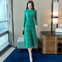 long dress with ruffles at the bottom