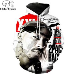 Women//Men 3D Print Rapper Tupac 2pac Hip Hop Singer Casual Hoodie Sweatshirt Top