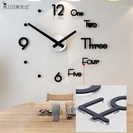 Cn _ Eg _ Hk Moderne Diy Analogue 3D Surface Grand Numéro Horloge Murale