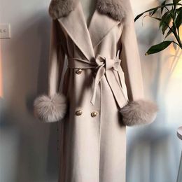 cashmere coat with fur collar