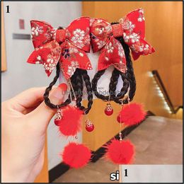 juego de accesorios caja de regalo de pelo de los niños del estilo chino rojo 