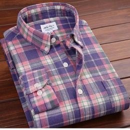 Coolred-Men Classic Plaid Brushed Casual Loose Classic-Fit T-Shirts 