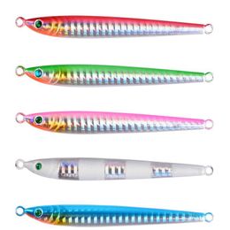 6pcs Lead Metal Jigging Lure 9cm 30g Spoon Bait Saltwater Jig Fishing Tackle Lot