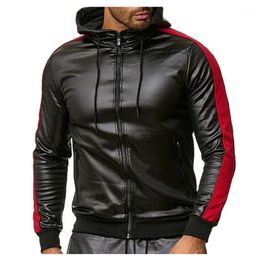 GodeyesMen Mid Length Turn-Down Collar Luxury Striped Plus-Size Pu Leather Jacket GodeyesMen Mid Length Turn-Down Collar Luxury Striped Plus-Size Pu Leather Jacket