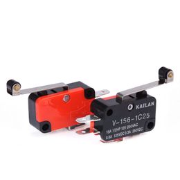 AC 380V 15A SPDT 1NO+1NC Snap émbolo Micro interruptor de límite de rodillos de acción AC 380V 15A SPDT 1NO+1NC Snap émbolo Micro interruptor de límite de rodillos de acción