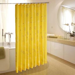 Shower Curtain for Bathroom Pale Yellow Flower Hotel Quality Waterproof & Washable Easy Care Modern Designer Shower Curtain 66x72in 