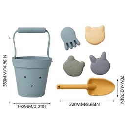 6pcs Silicone Children Beach Toys Kit Kids Caving Sand Tool con moldes de pala 6pcs Silicone Children Beach Toys Kit Kids Caving Sand Tool con moldes de pala