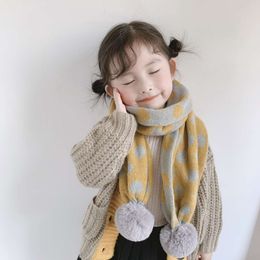 Baby Scarf,Kids Knit Wool Polka-dot Pattern Double Layer Winter Warm Scarf Baby Scarf,Kids Knit Wool Polka-dot Pattern Double Layer Winter Warm Scarf