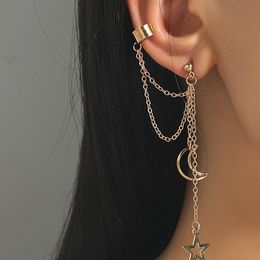 1pair Gold Star Moon Butterfly Collar Pendientes Crystal S 1pair Gold Star Moon Butterfly Collar Pendientes Crystal S